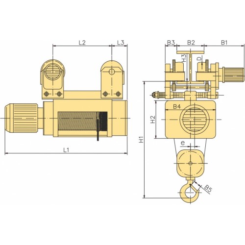 Тельфер МРМ625-6,3-2/1-N YANTRA г/п 5 в/п 6,3