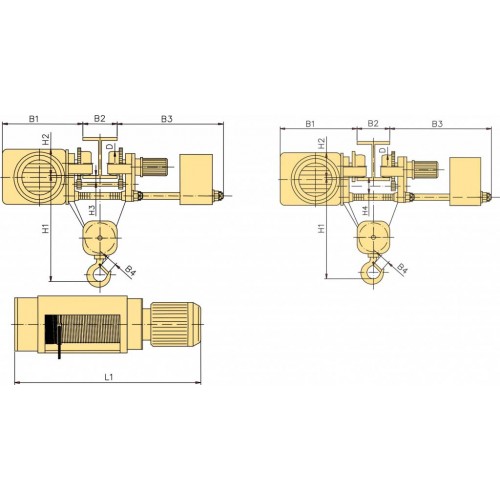 Тельфер МРМ410-6-3-4/1-H YANTRA г/п 4 в/п 6,3 УСВ