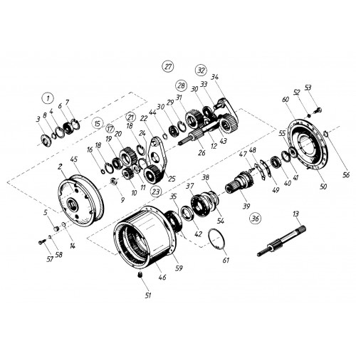 Редуктор болгарского тельфера MPM625 г/п 5-10 т