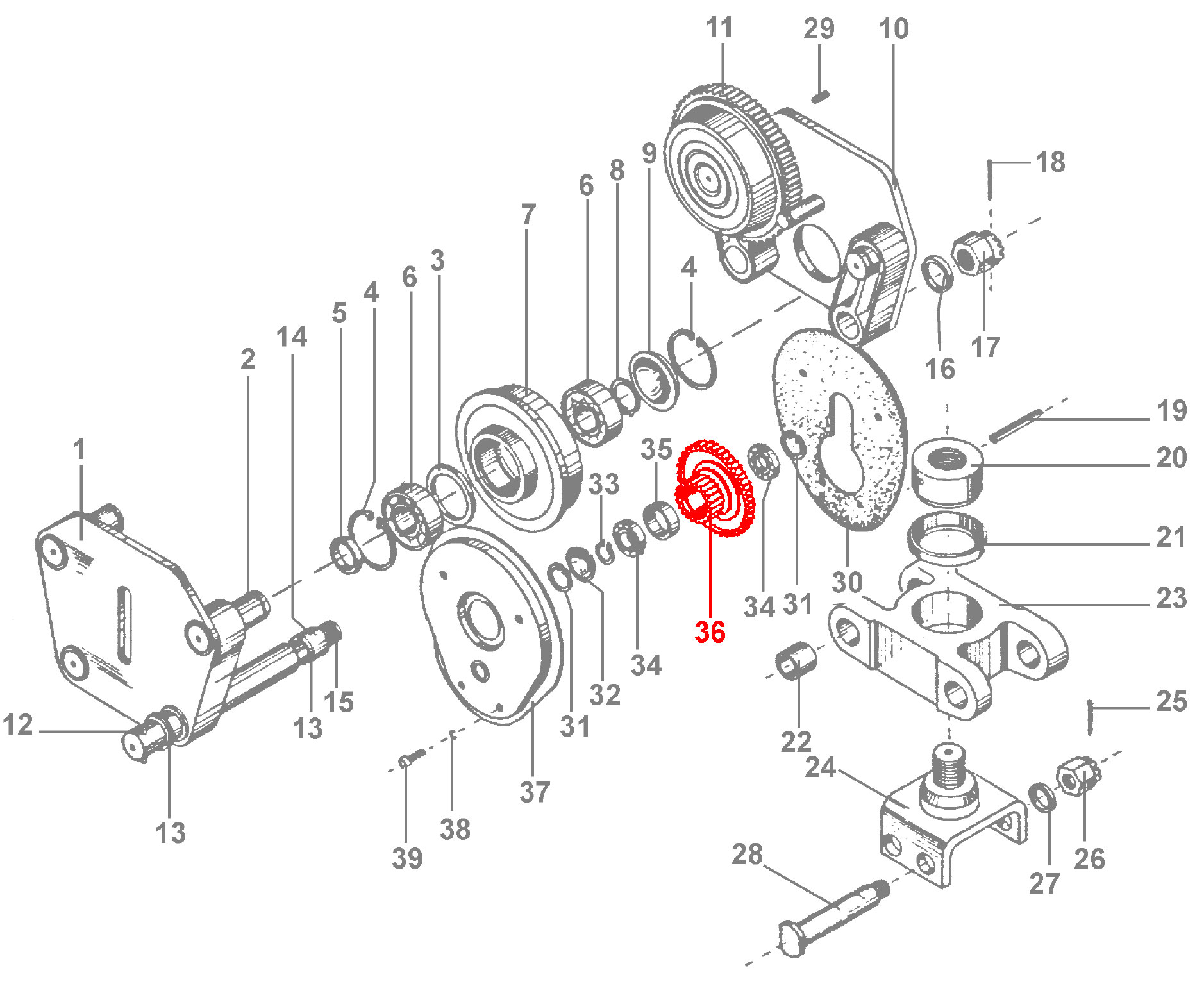 Чертеж блок-шестерни тележки передвижения 2-3,2 тонны артикул: 148856