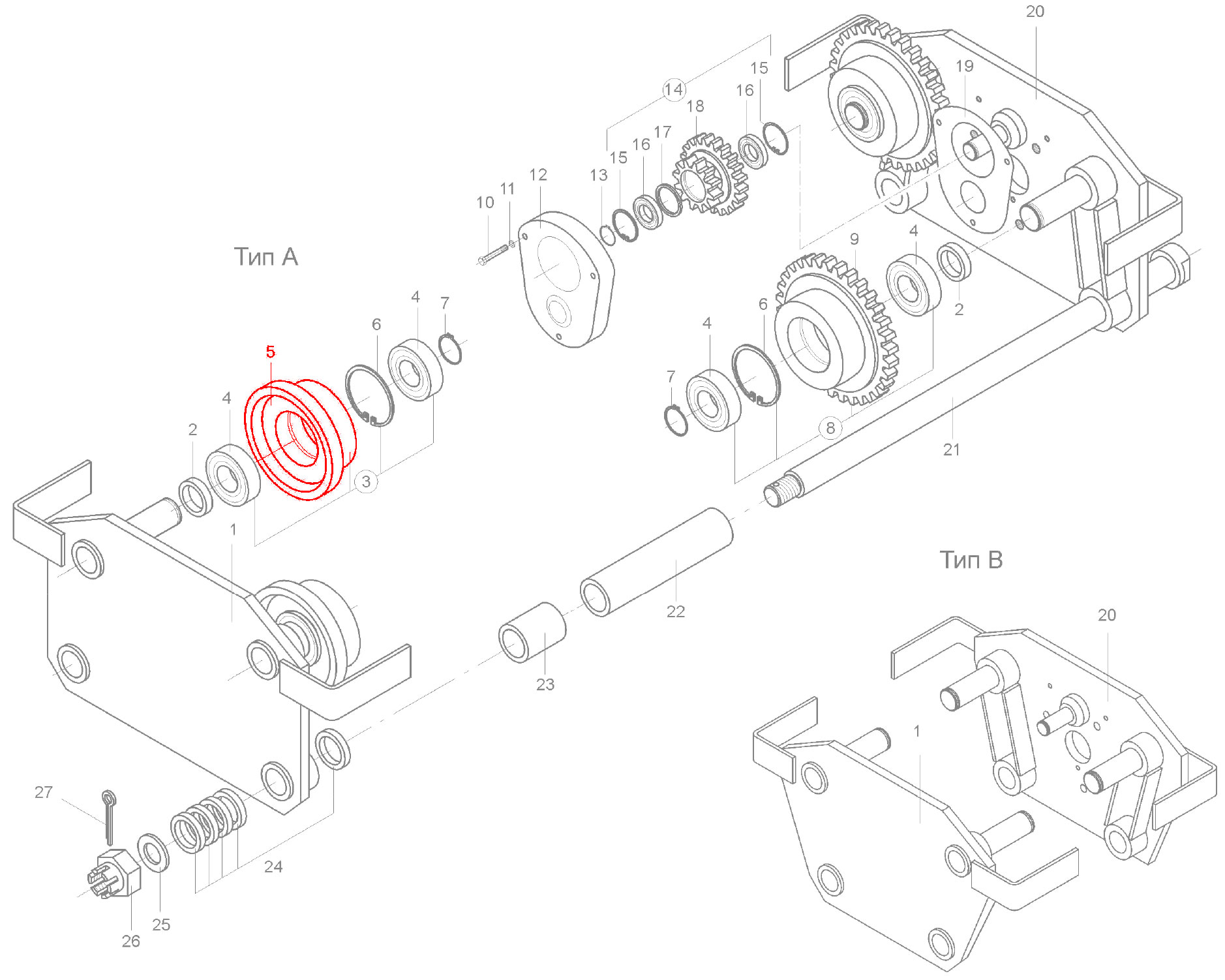 Колесо ходовое ведомое тельфера Болгария 0,5-1 т тележки ЕК артикул 100.151.00