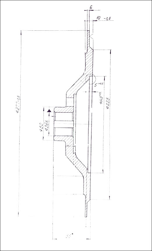 Диск тормозной 106-96А (ИМ 985561.002) грузоупорного тормоза 106-18А редуктора сб.106 чертеж