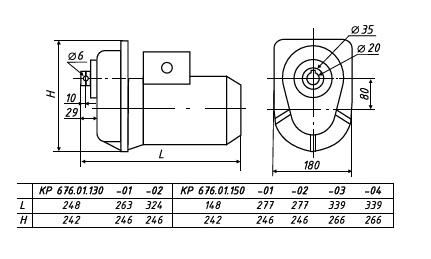 Мотор-редуктор КР 676 одноступенчатый 